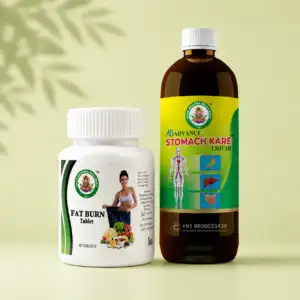 Ayur Brahma SF Advance Fat Burn Tablets (30 Tablets) & Stomach Kare Liquid (450 ml) Combo